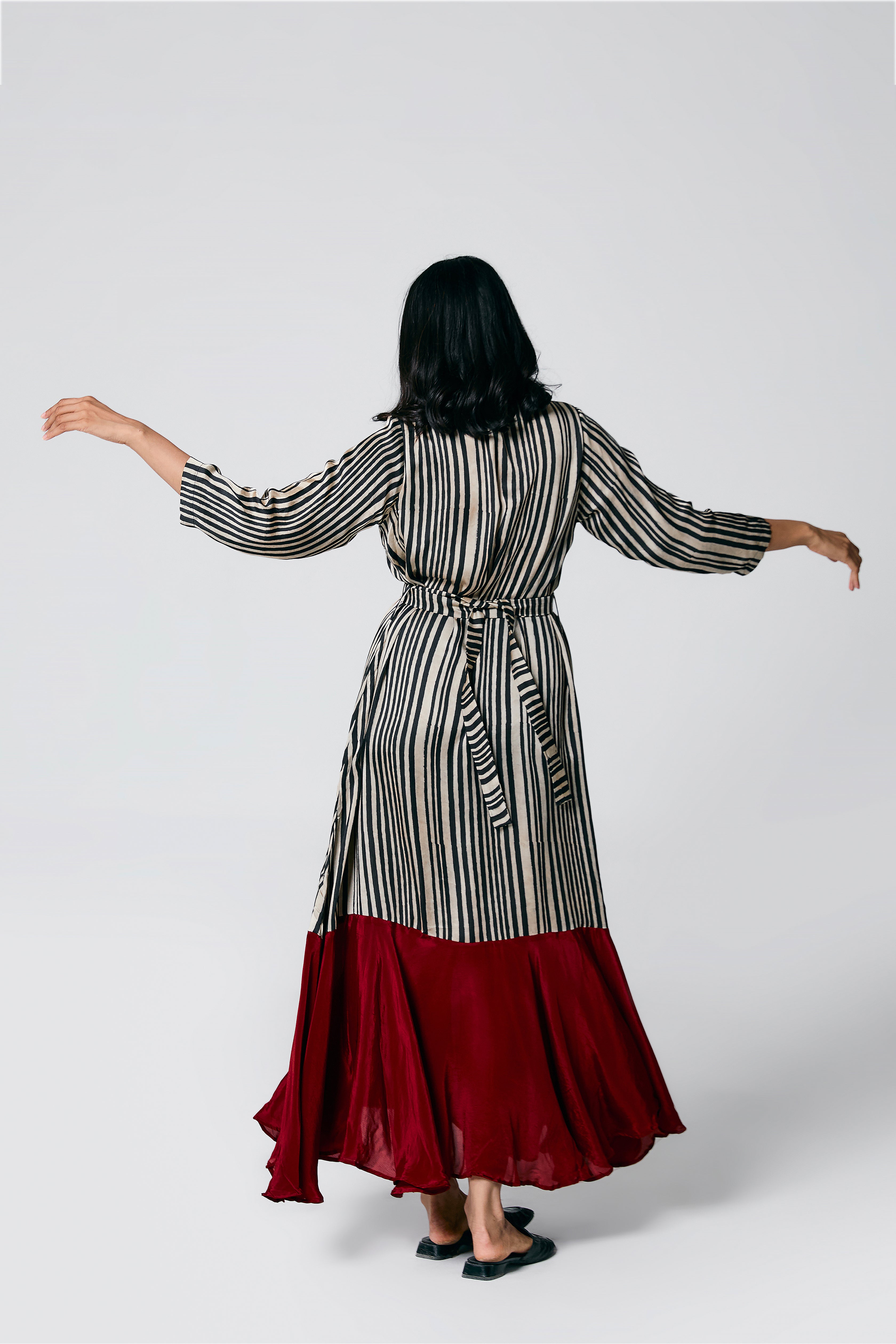 Stripes dress with belt