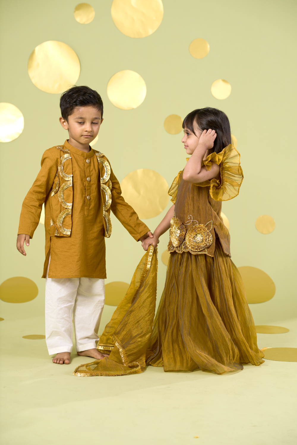 YELLOW GOTA SHARARA SET