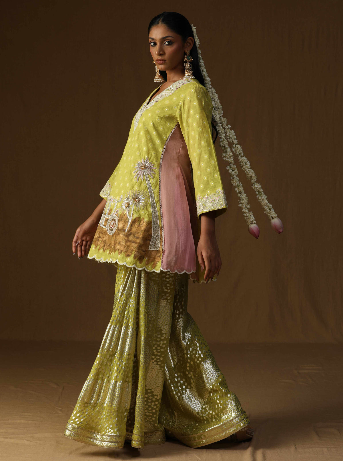 Noor Gul lime  Sharara Set