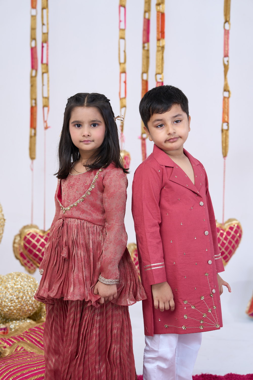 RUST HANDWORK KURTA SET