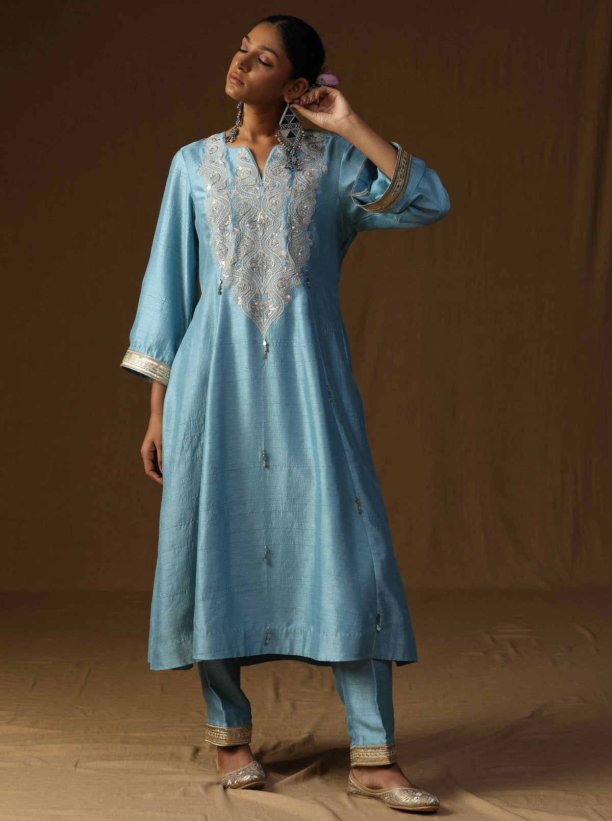 Madhavi  Aabha Neel Embroidered Suit Set