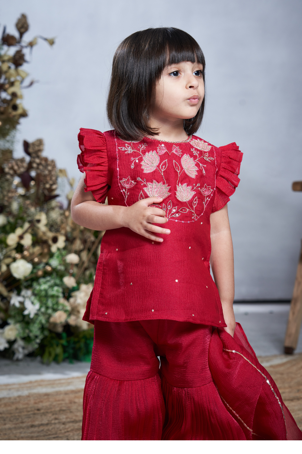 RED LOTUS SHARARA SET