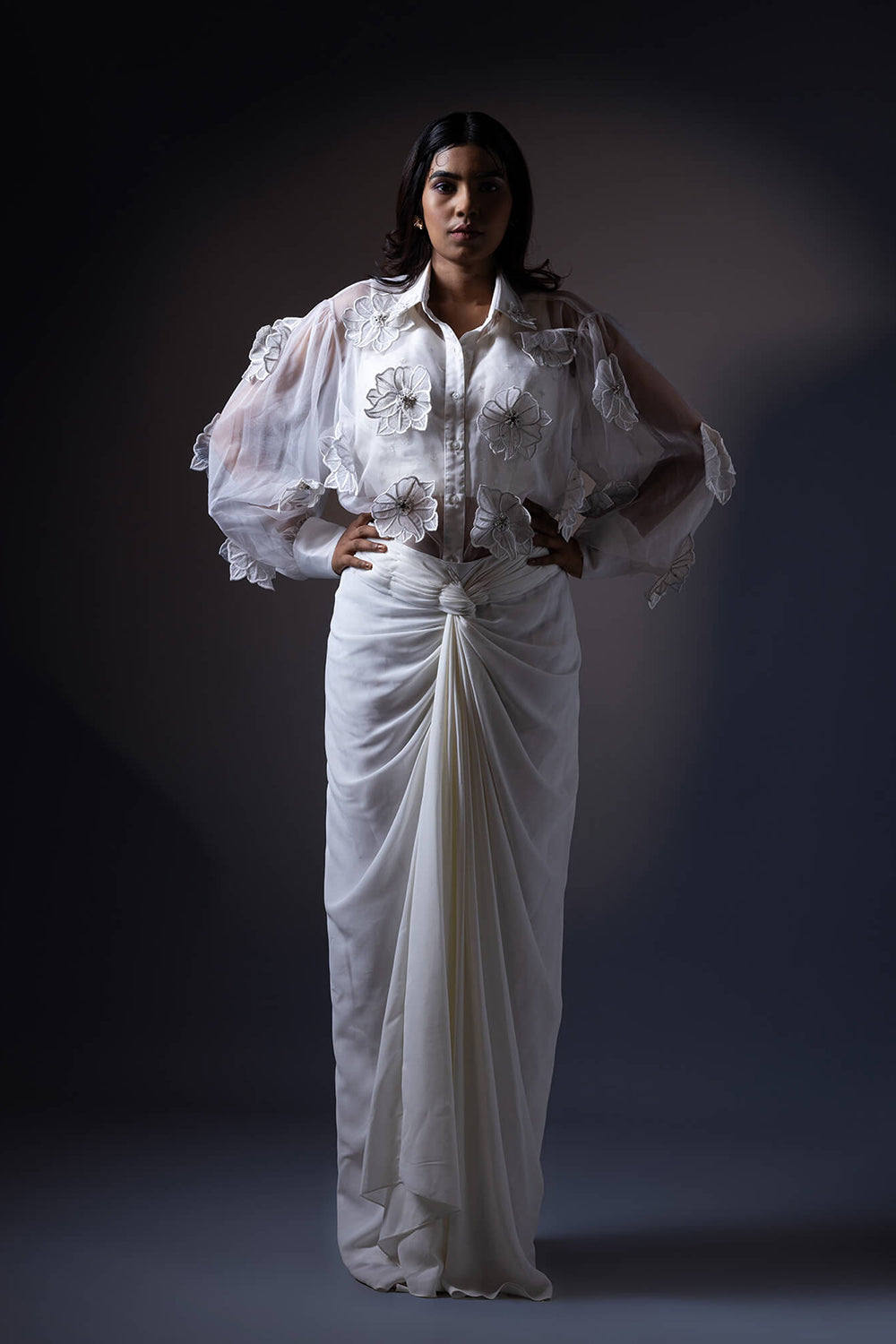 3D Work Shirt With Drape Skirt