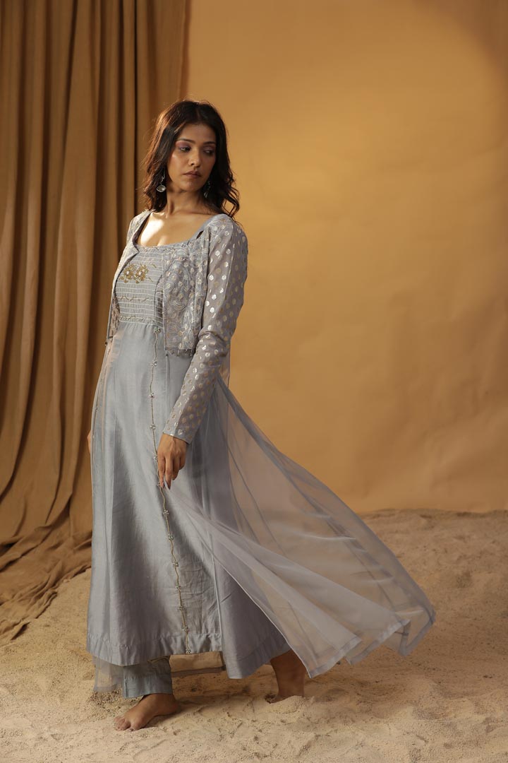 Image of ICE BLUE JACKET DRESS