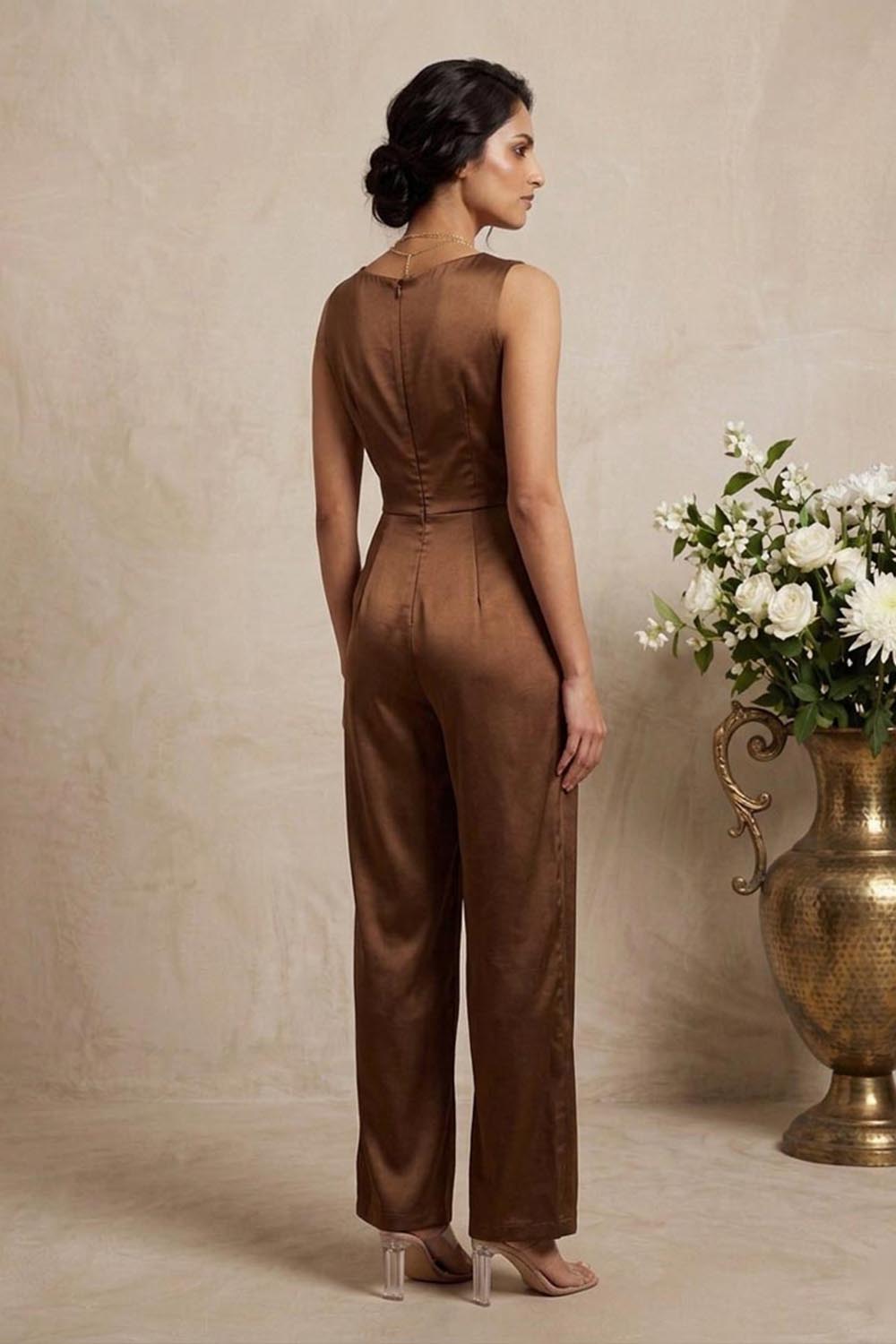 THETAA Vesper -Tailored Imported Satin Jumpsuit