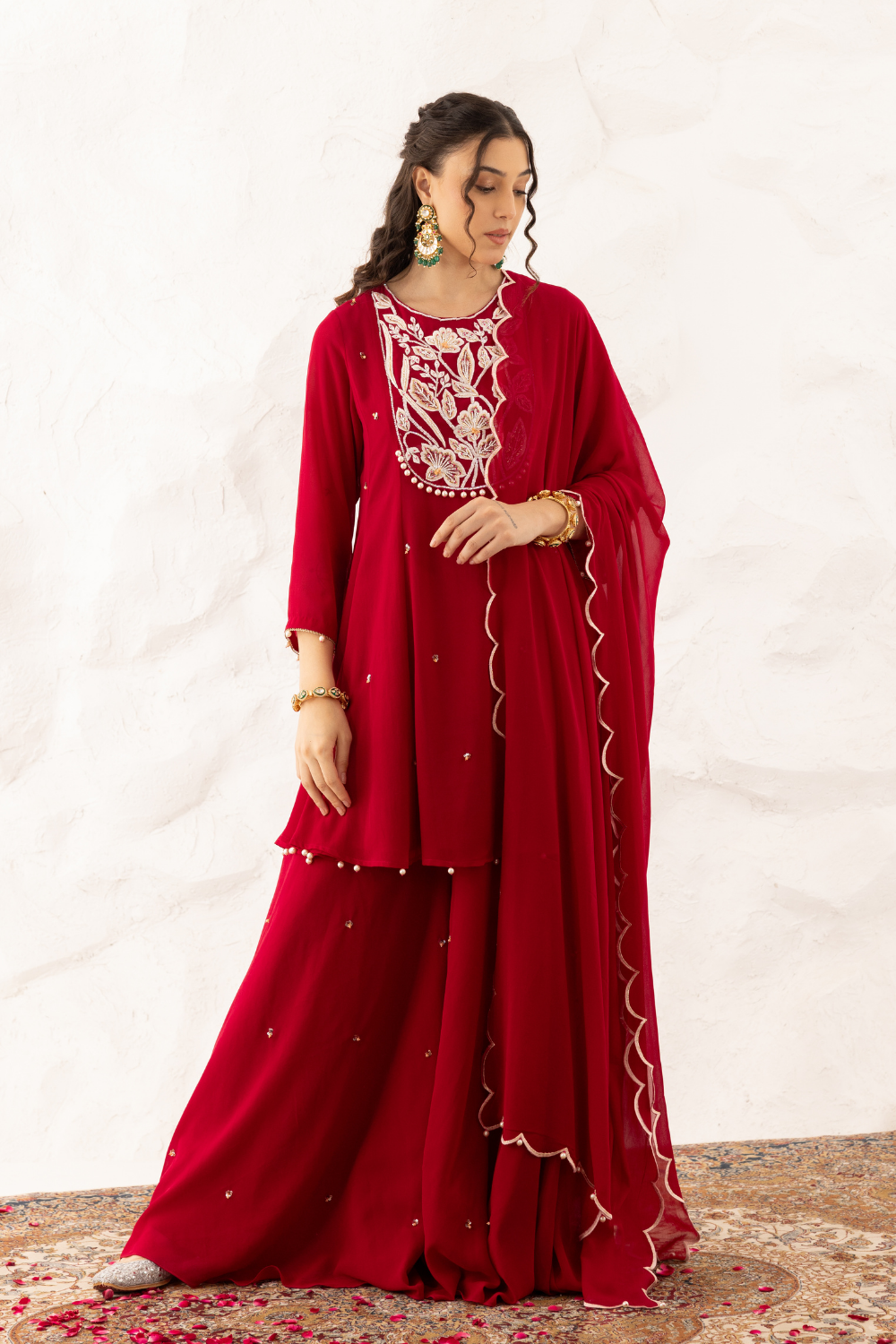 Anchal Peplum Suit With Sharara