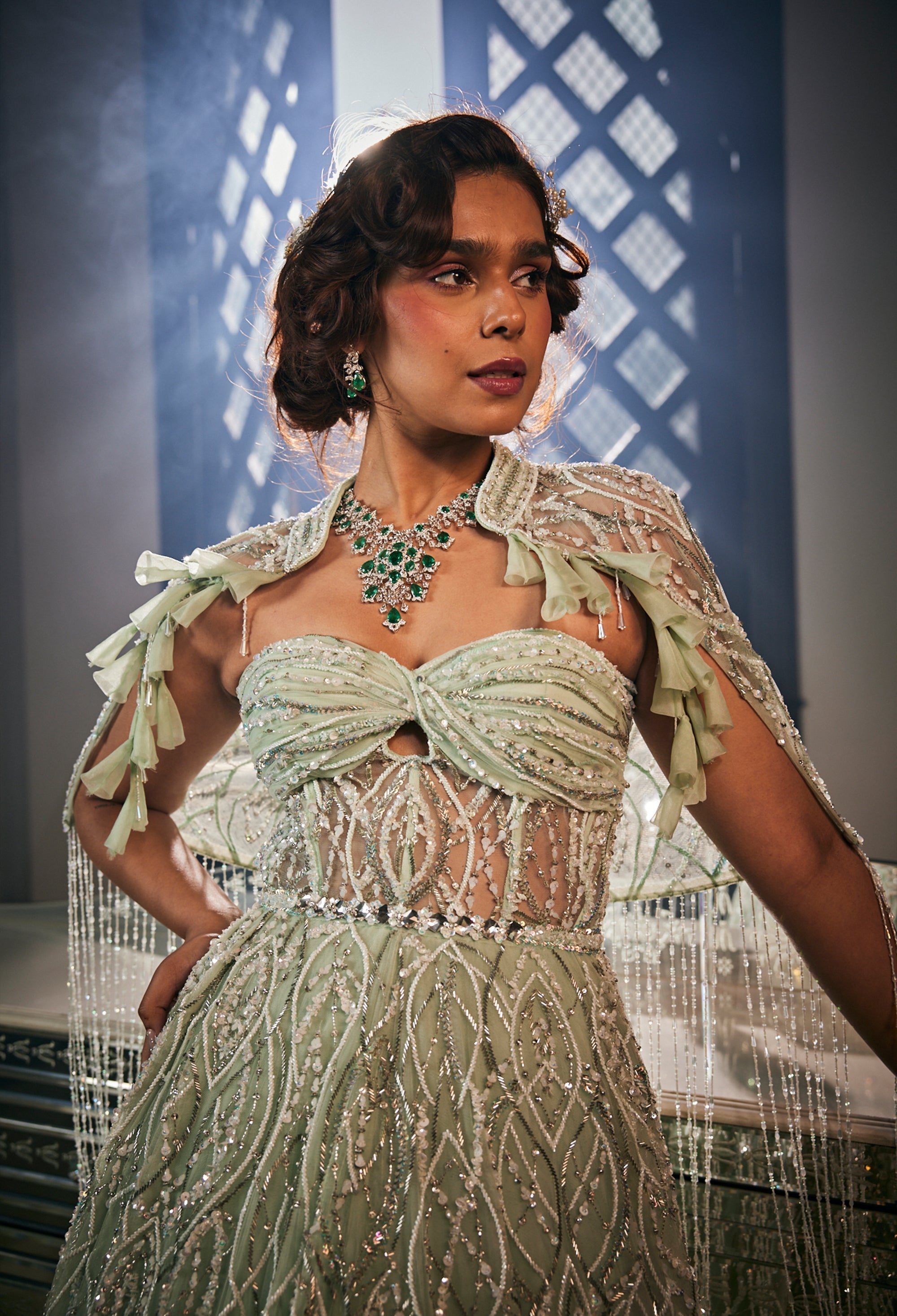 CY Amit GT Jardin Labyrinthique Embroidered Gown Closeup 2