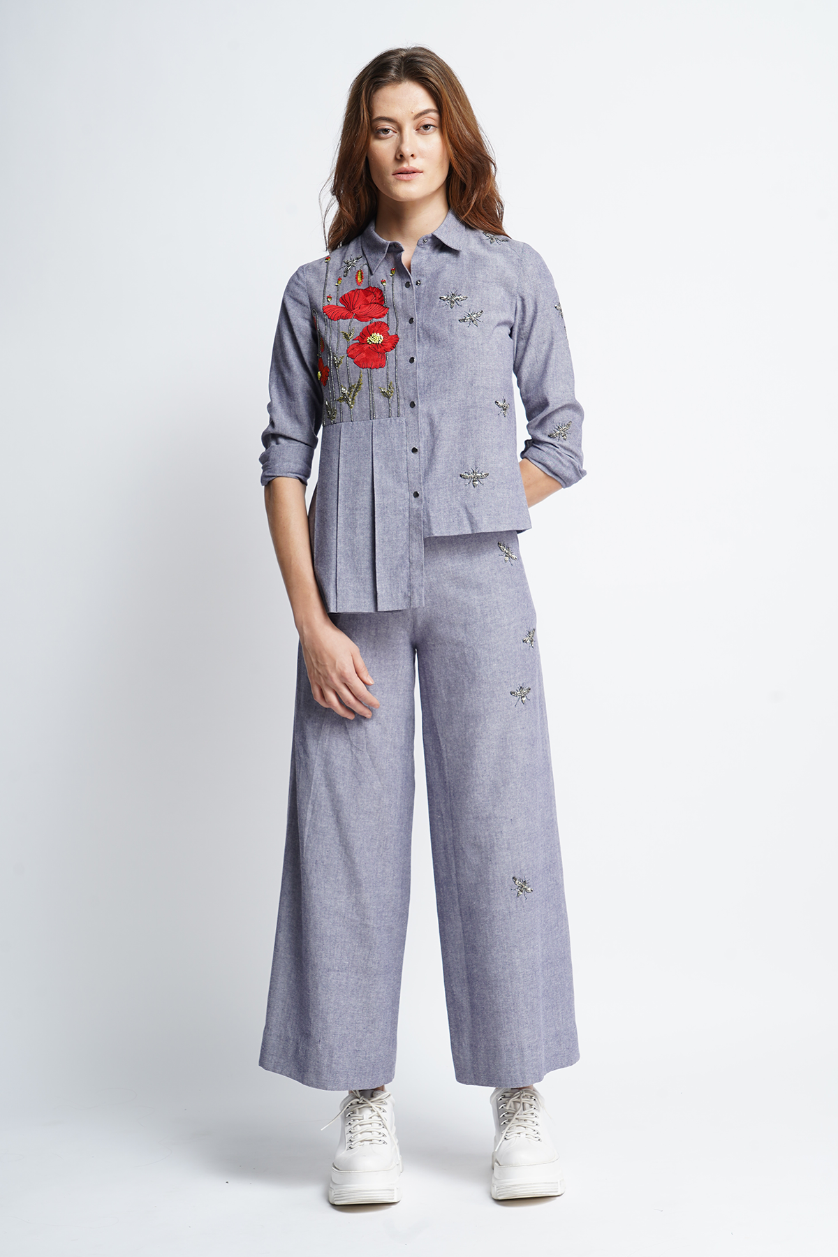 Pants of Poppy Garden Side Pleated Shirt