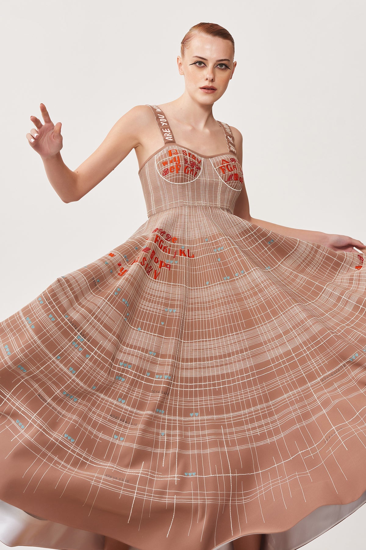 ABCD Intersecting Lines Corset Circular Dress