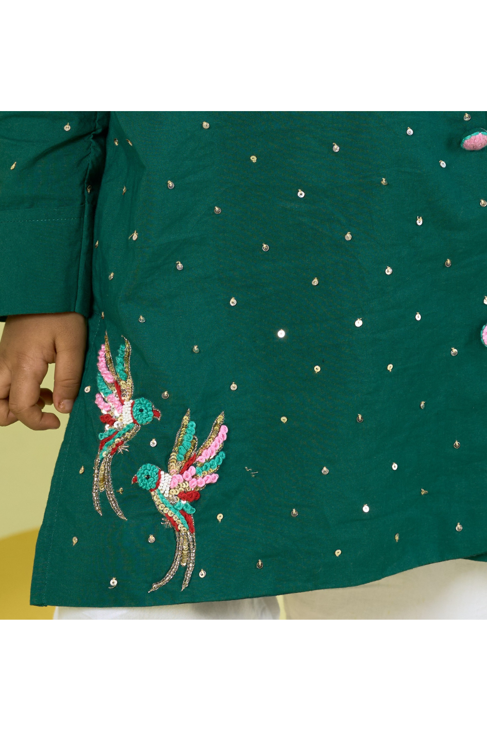 GREEN BIRD KURTA SET