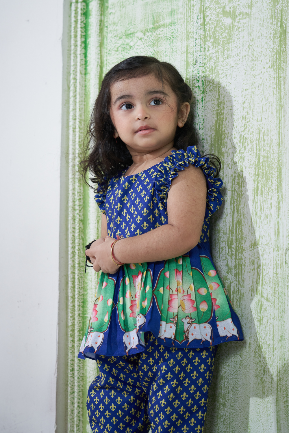 PICHWAI BLUE PEPLUM SET