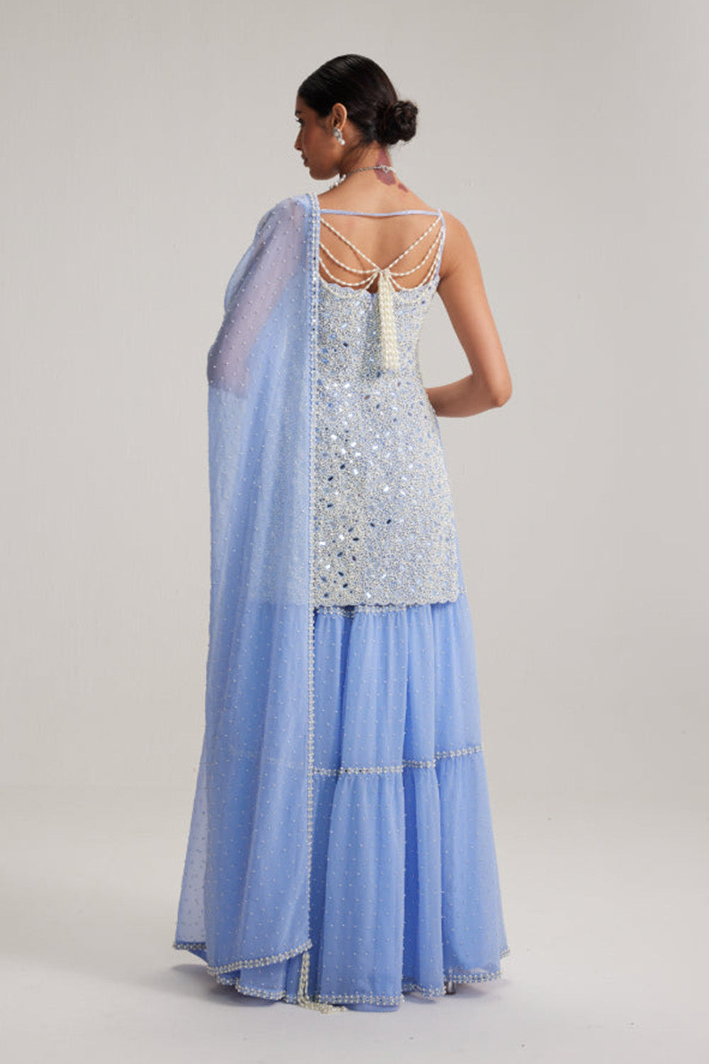 Dew Blue Kurta and Sharara Set
