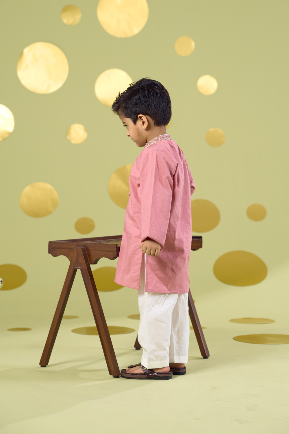 PINK HANDWORK KURTA SET