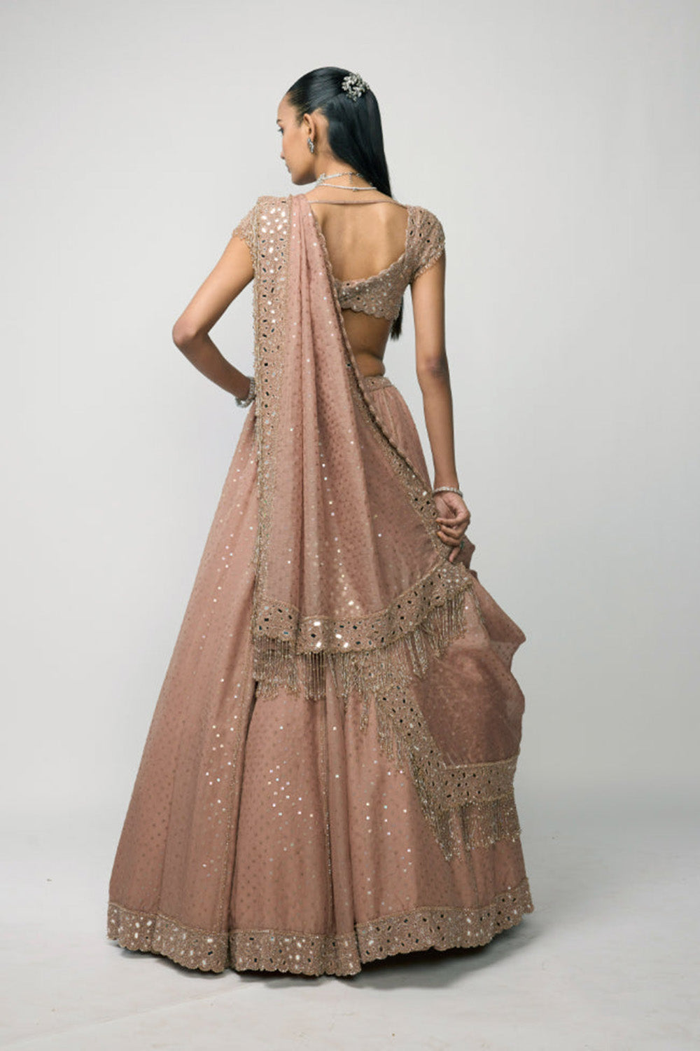 Bronze Ros� Sequins Embroidered Lehenga Set