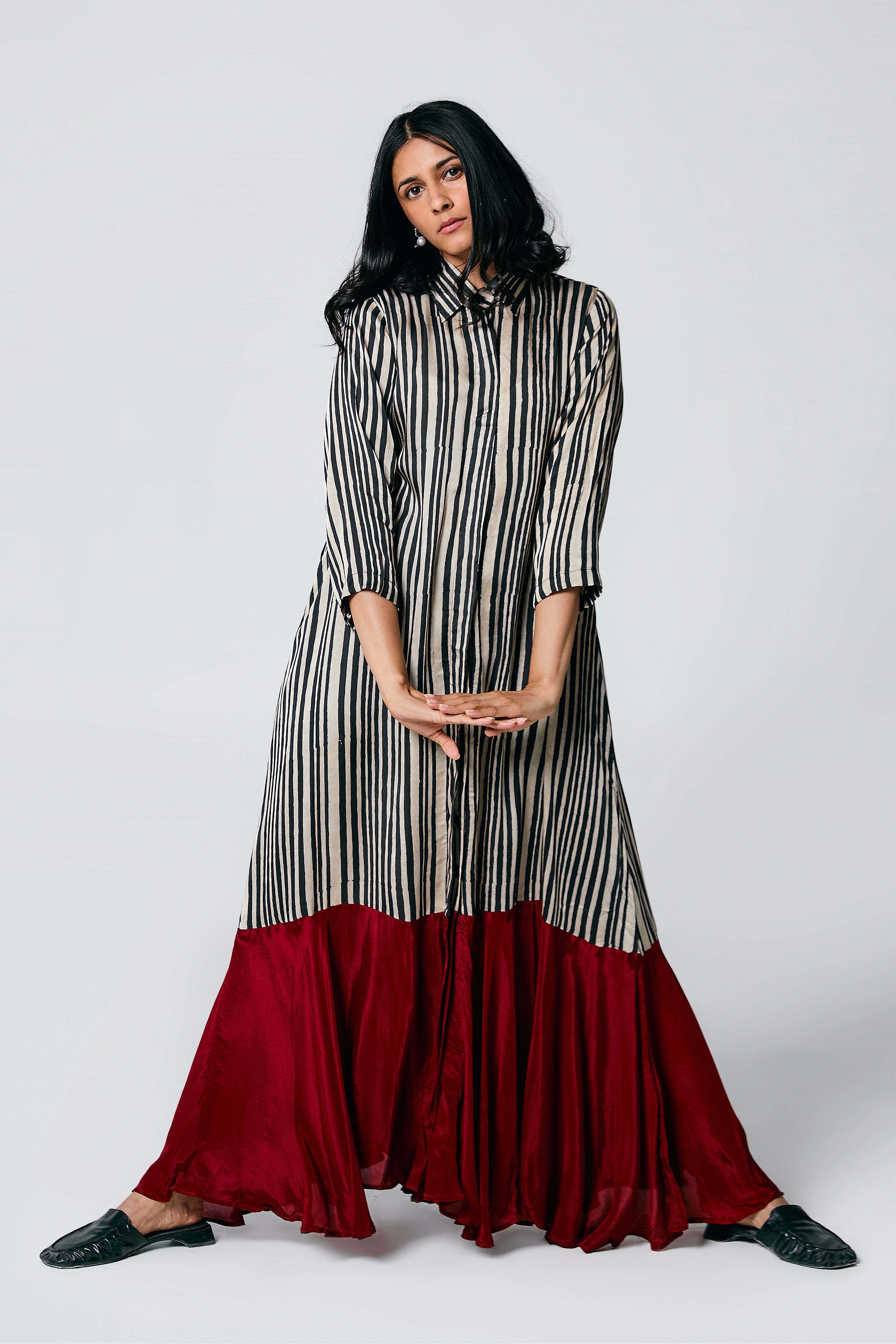 Stripes dress with belt