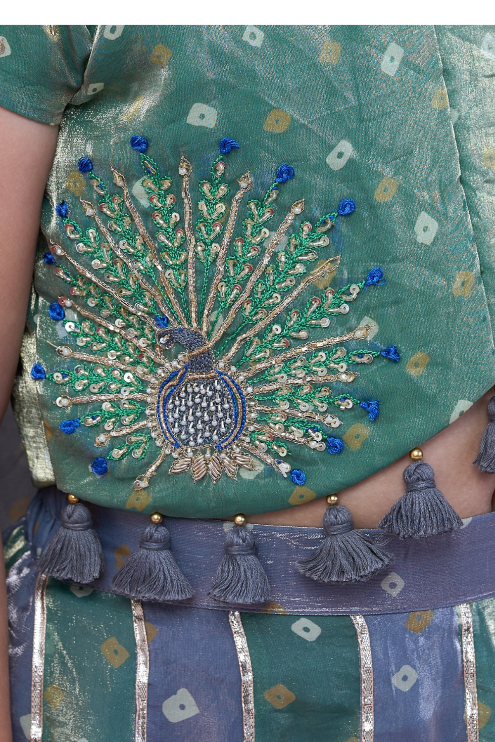 PEACOCK BANDHANI LEHENGA SET