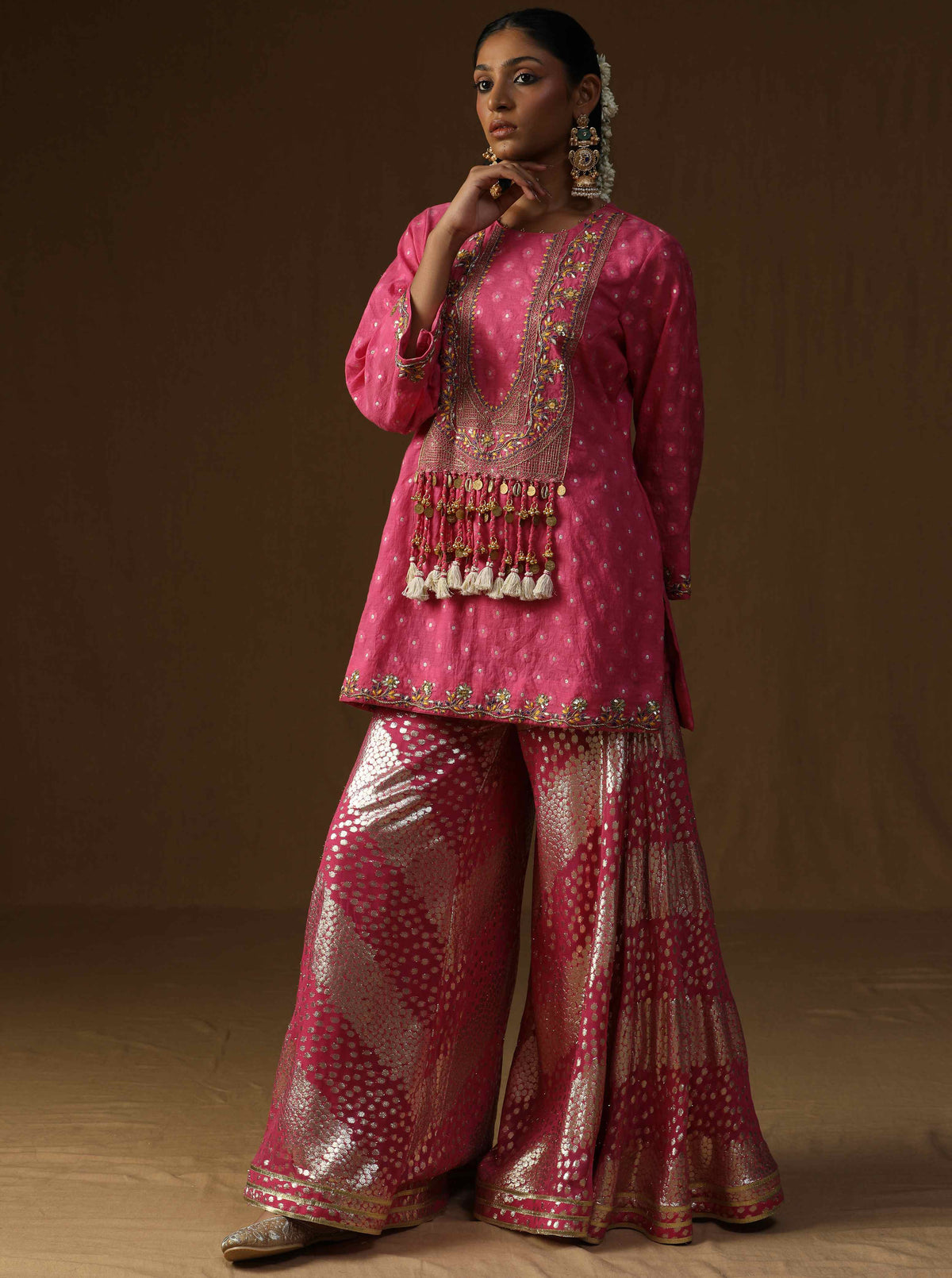Rasika  Gulabi Embroidered Sharara Set