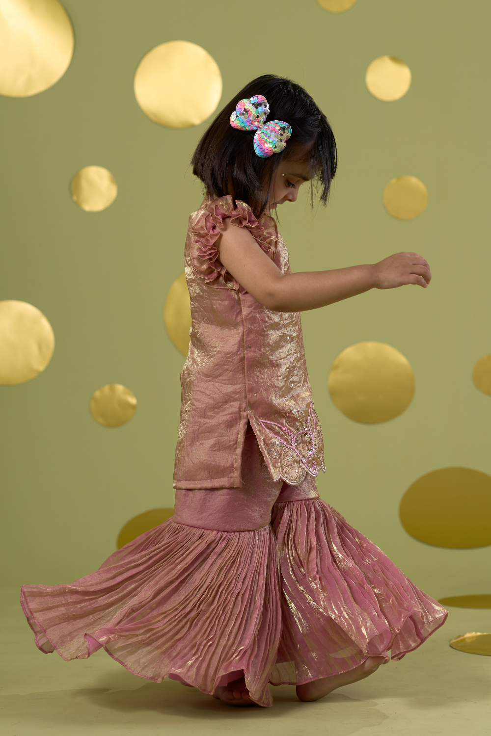 PINK KAIRI EMBROIDERED SHARARA