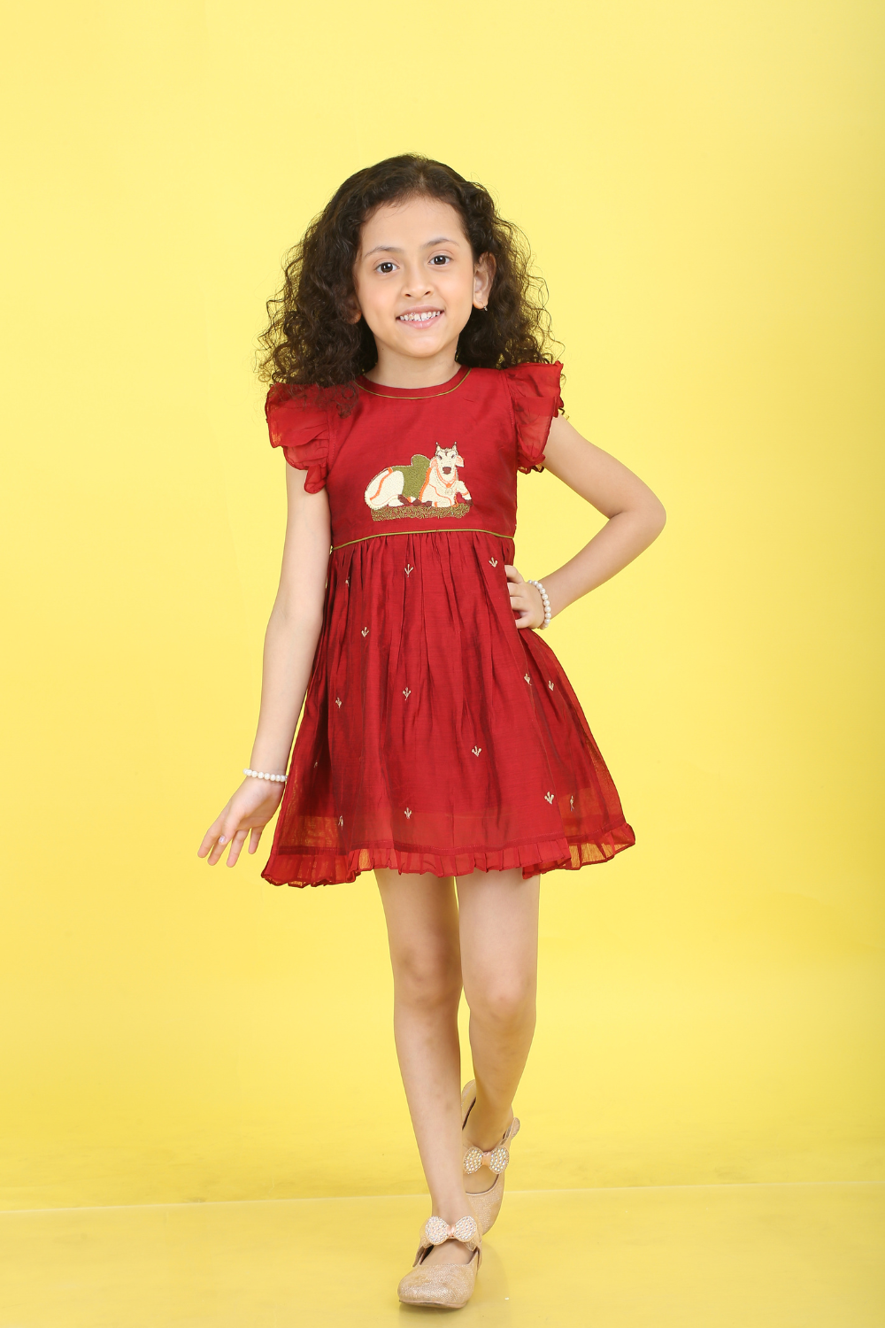 MAROON PICHWAI DRESS