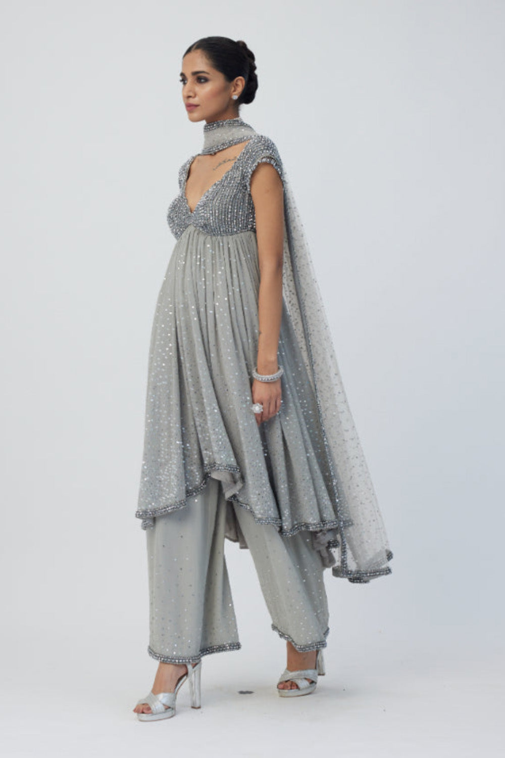 Crystal Grey Kurta Set