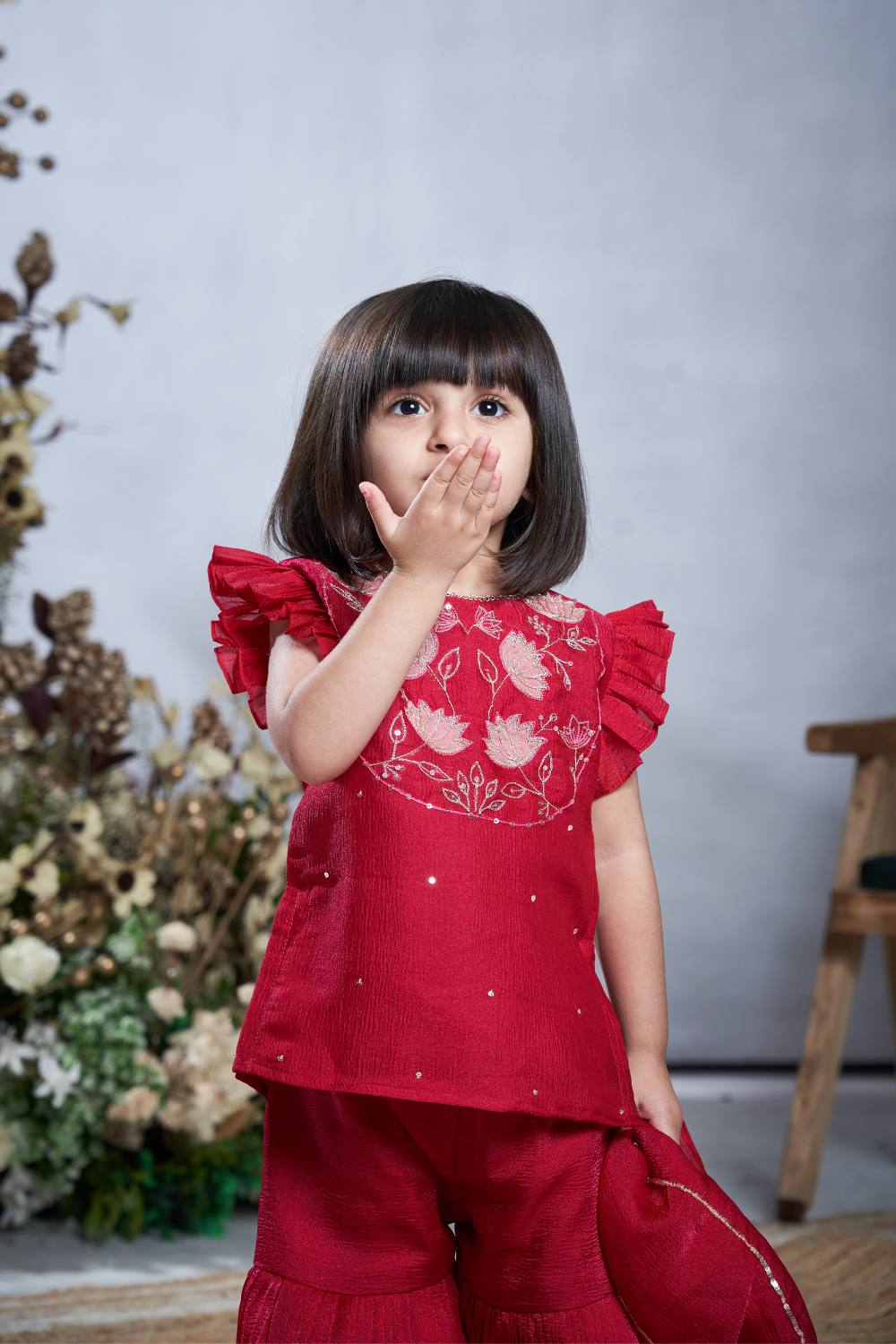 RED LOTUS SHARARA SET