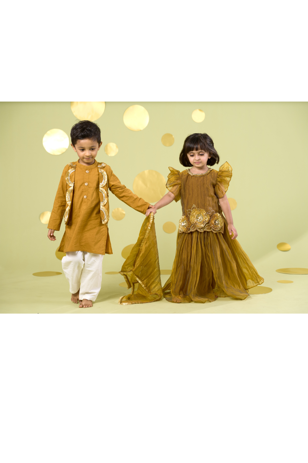 YELLOW GOTA SHARARA SET
