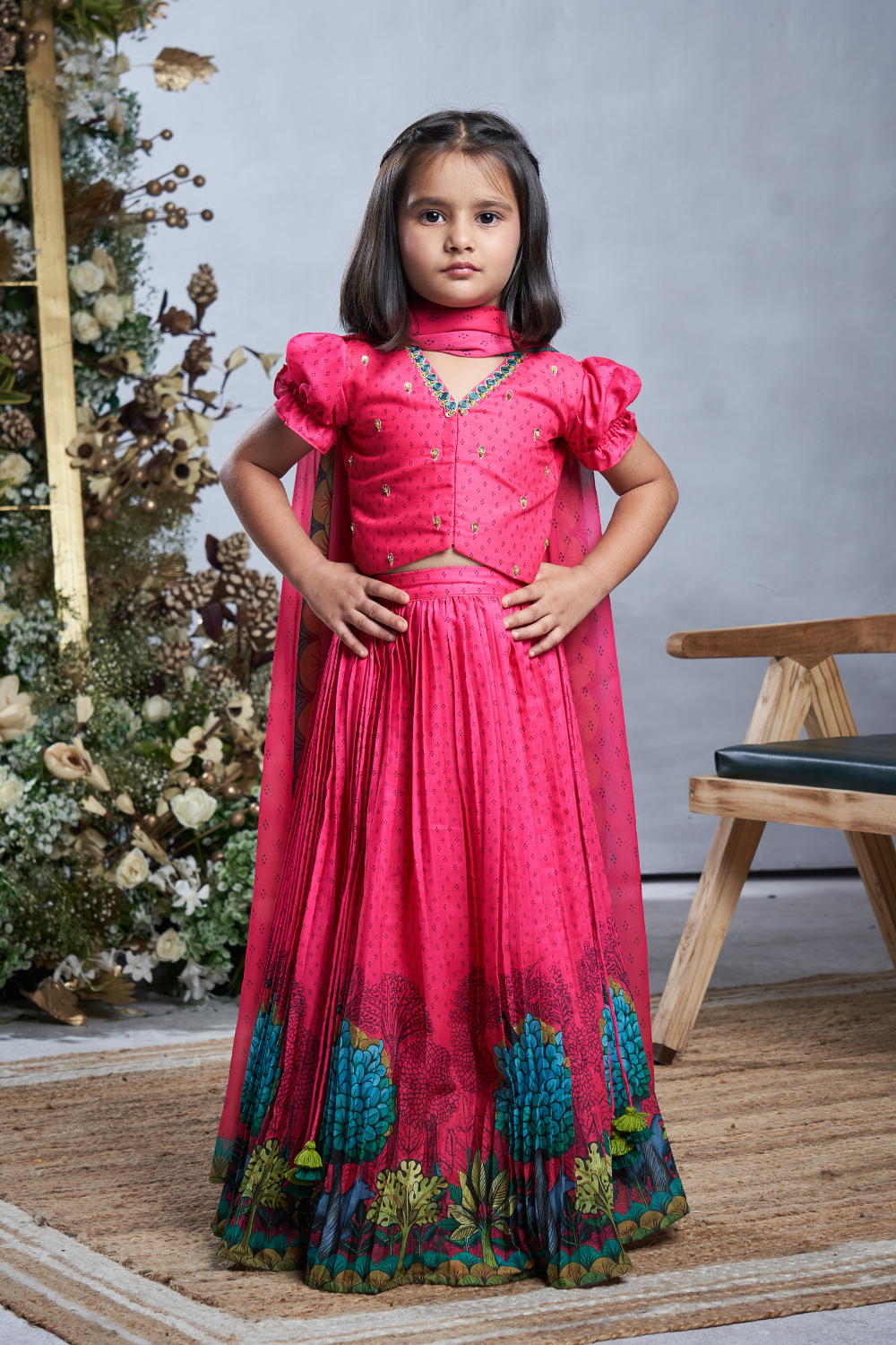 PINK PICHWAI LEHENGA SET