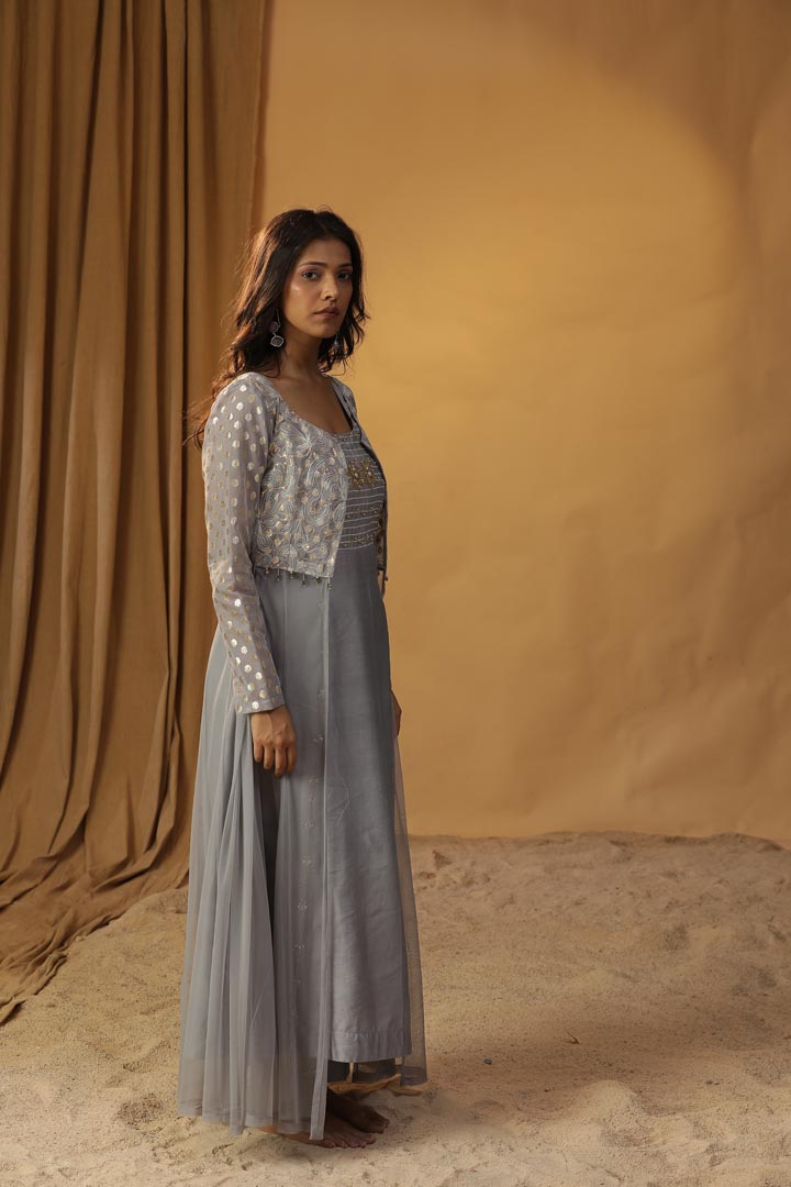 Image of ICE BLUE JACKET DRESS