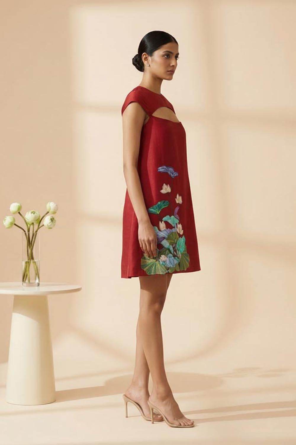 THETAA Sera -Embroidered Chanderi Cotton Dress