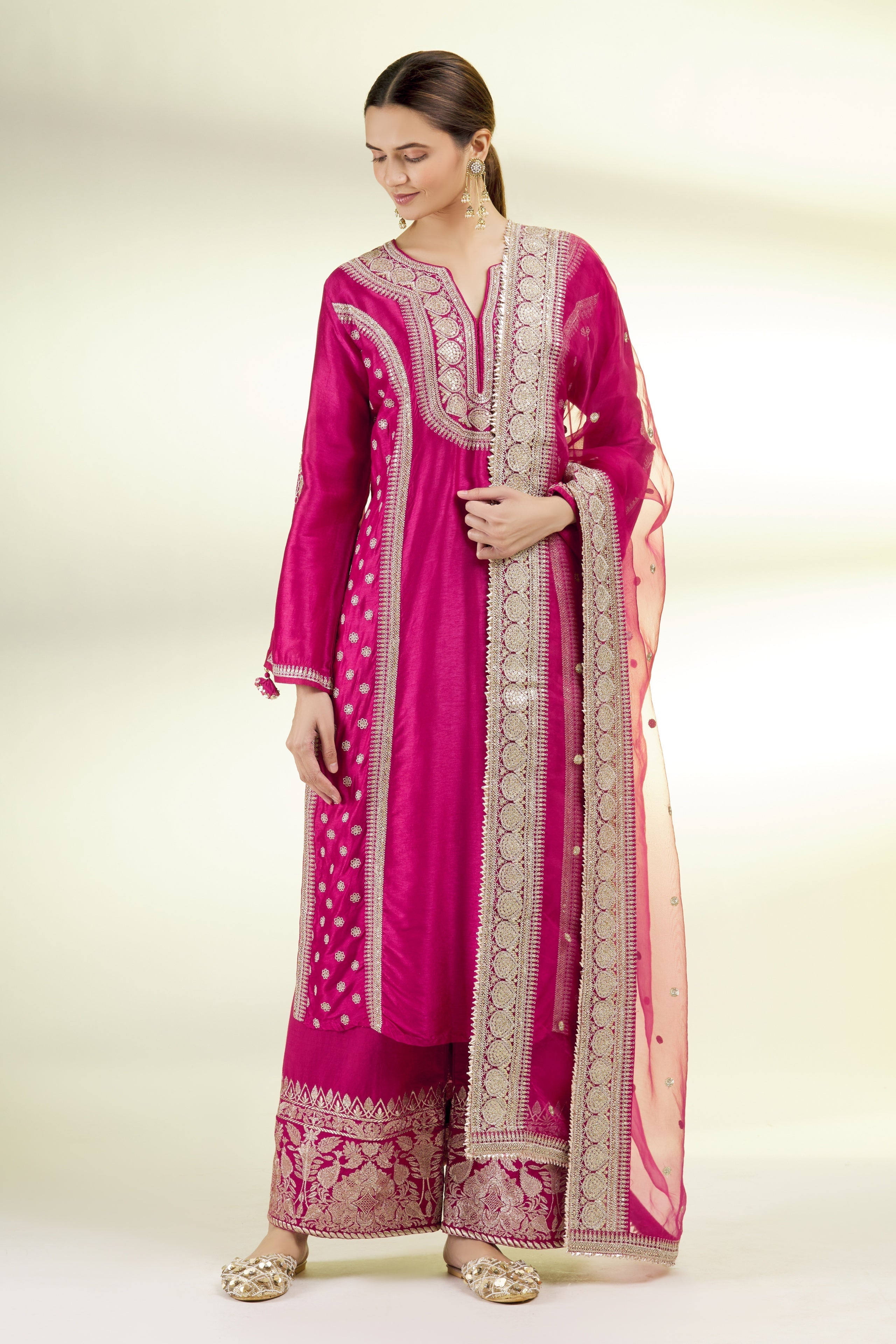 Musafar Rani Pink Palazzo Set
