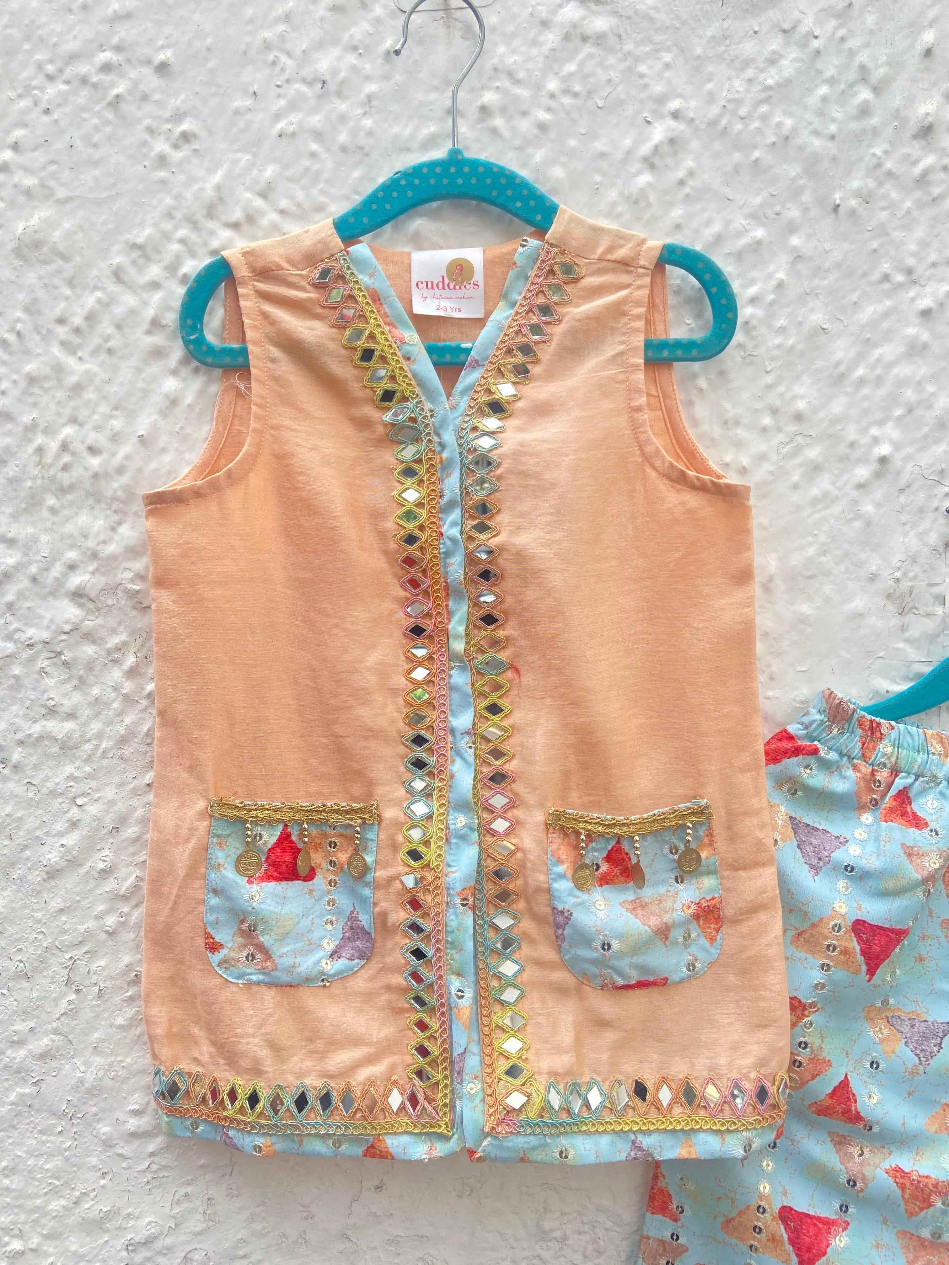 Peach Sleeveless Top and Palazzo Co-ord Set