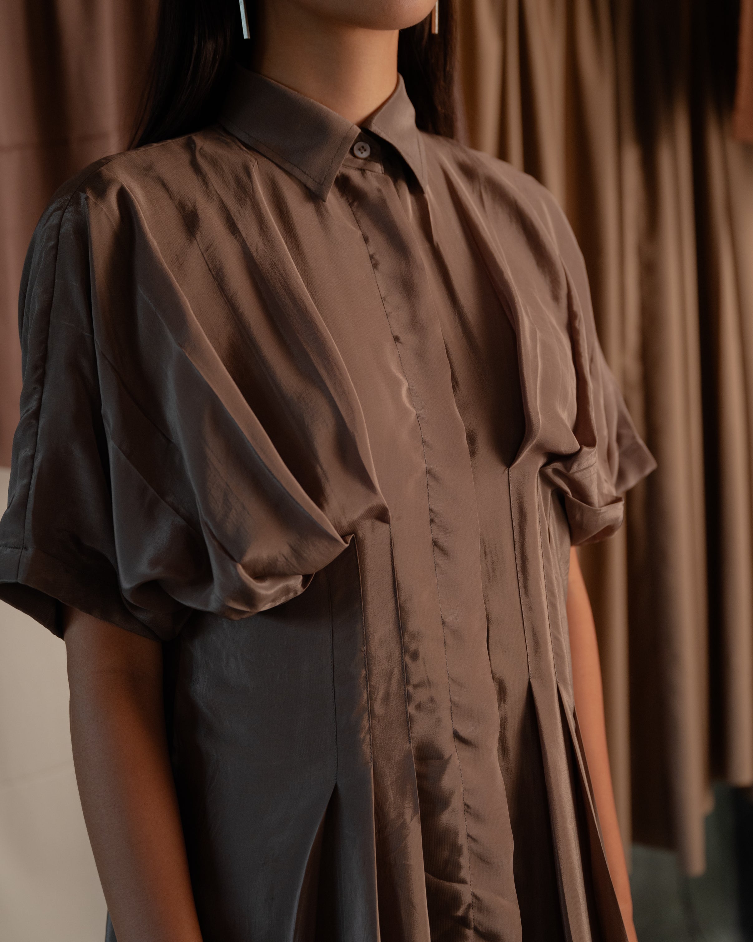 Pleated Shirt Dress