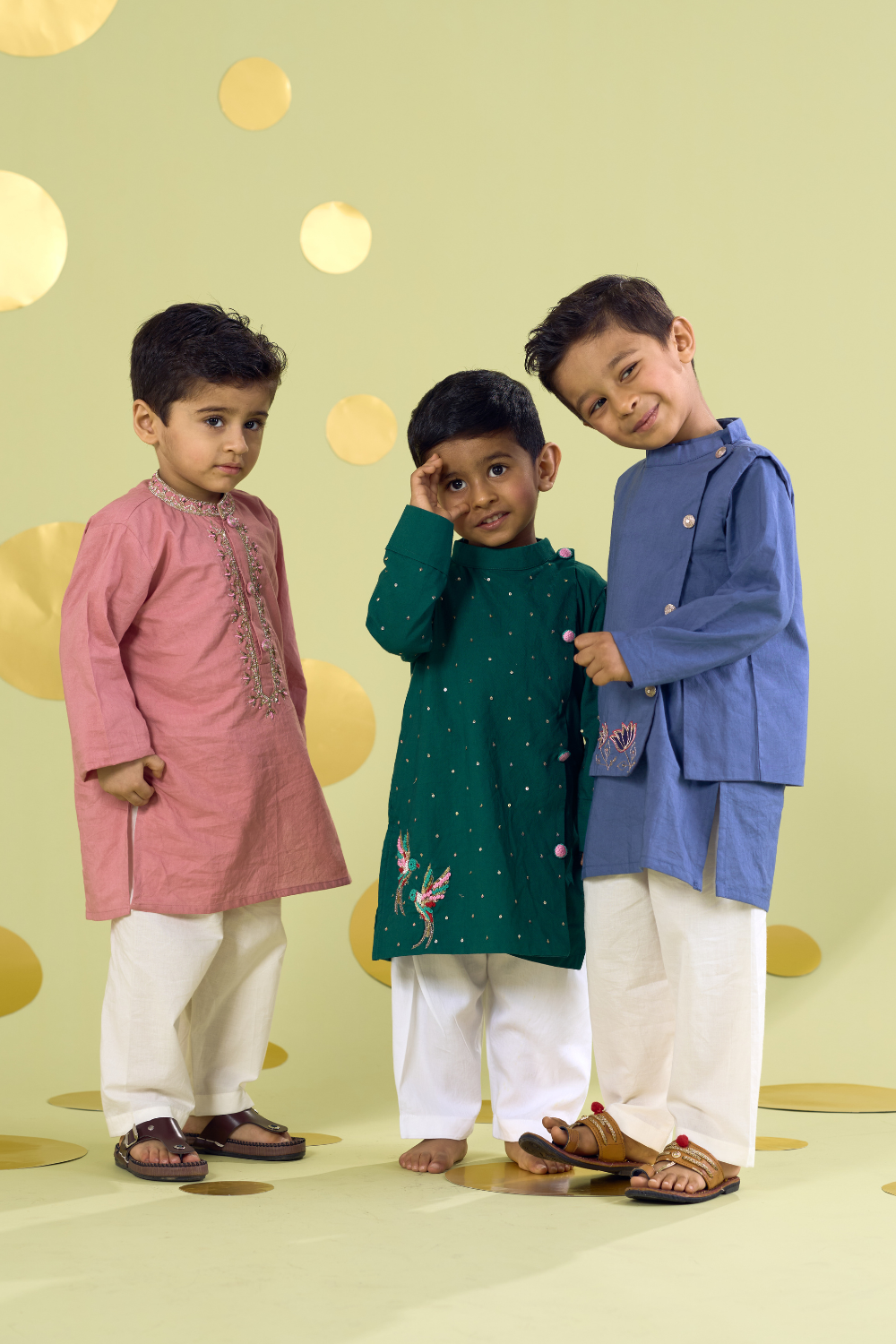 GREEN BIRD KURTA SET
