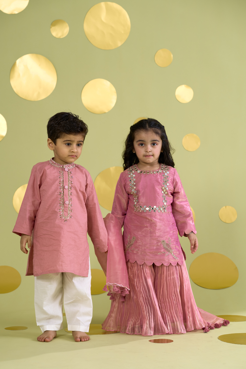 PINK HANDWORK KURTA SET