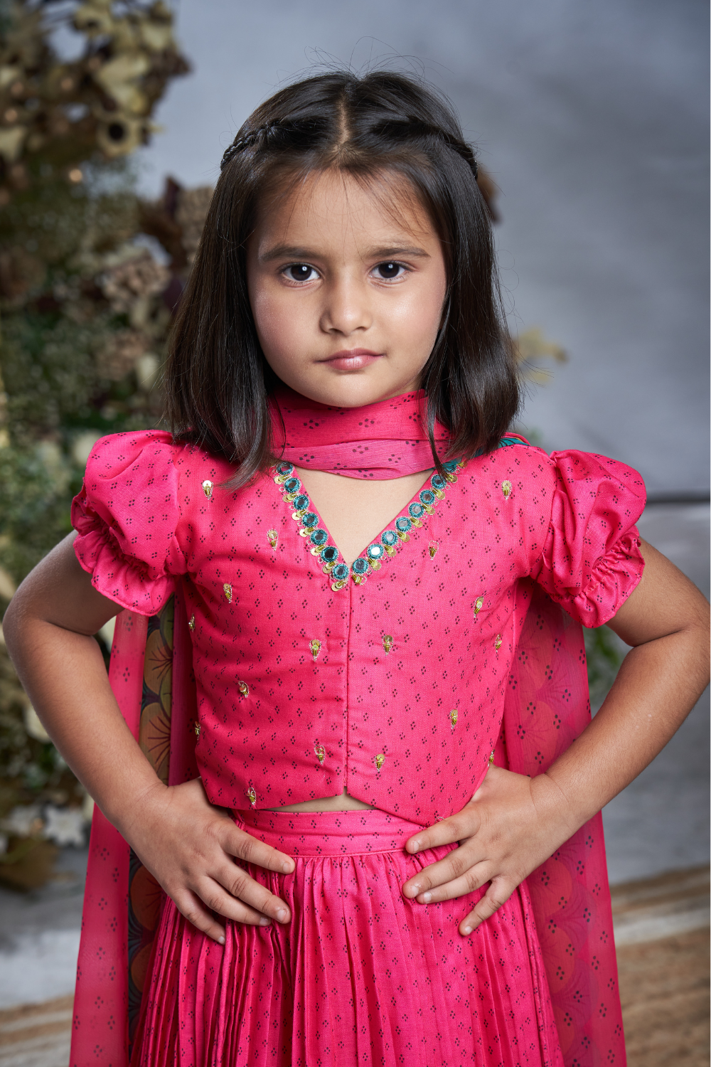 PINK PICHWAI LEHENGA SET