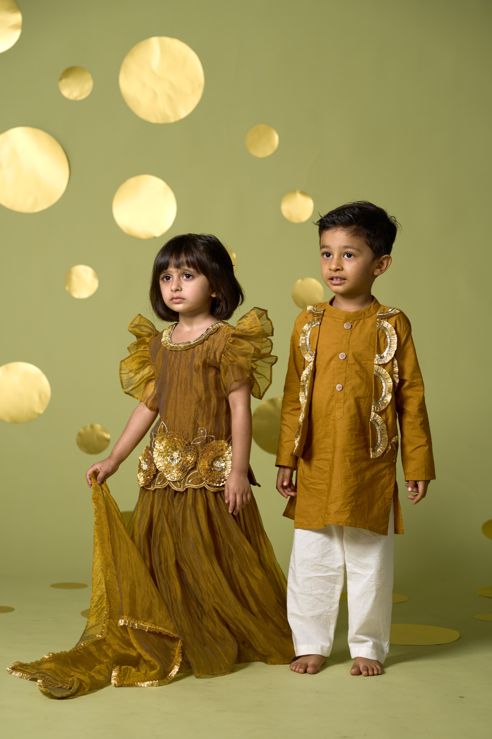 YELLOW GOTA SHARARA SET