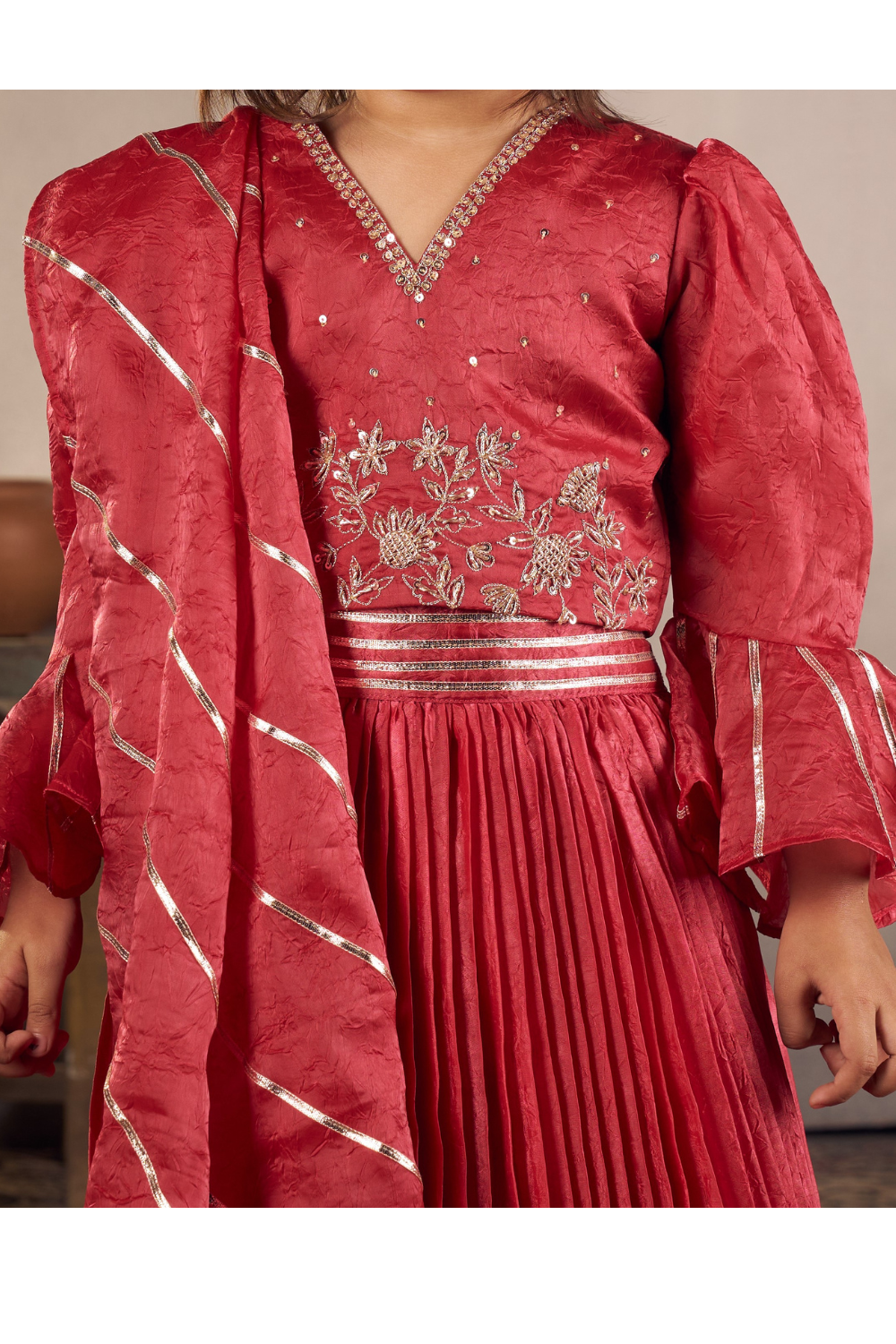 CHERRY RED LEHENGA SET