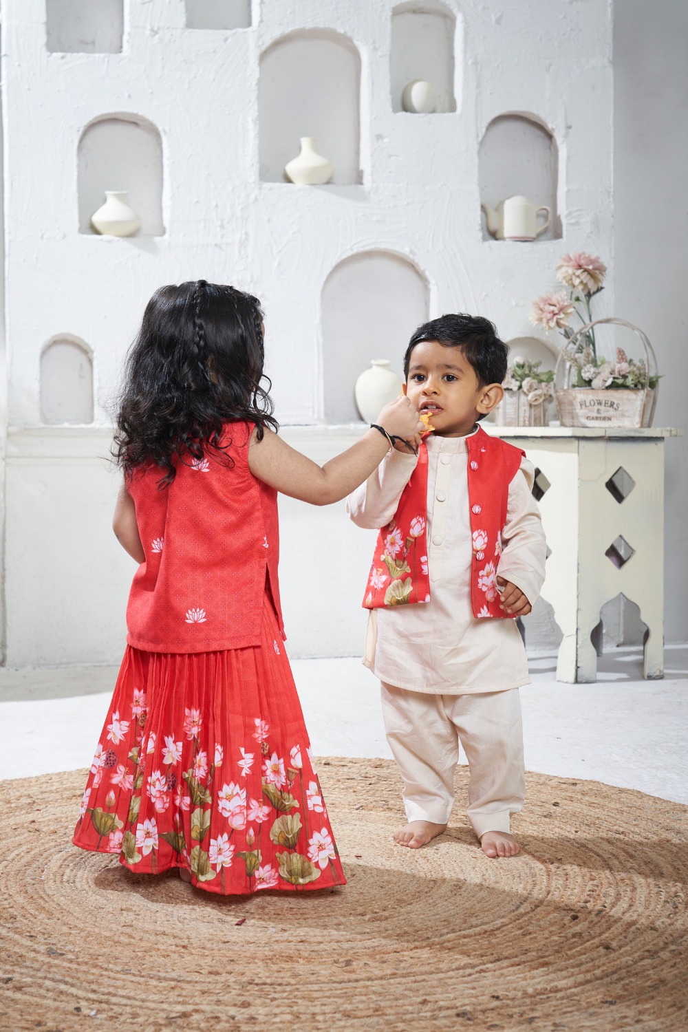 RED PICHWAI BANDI SET