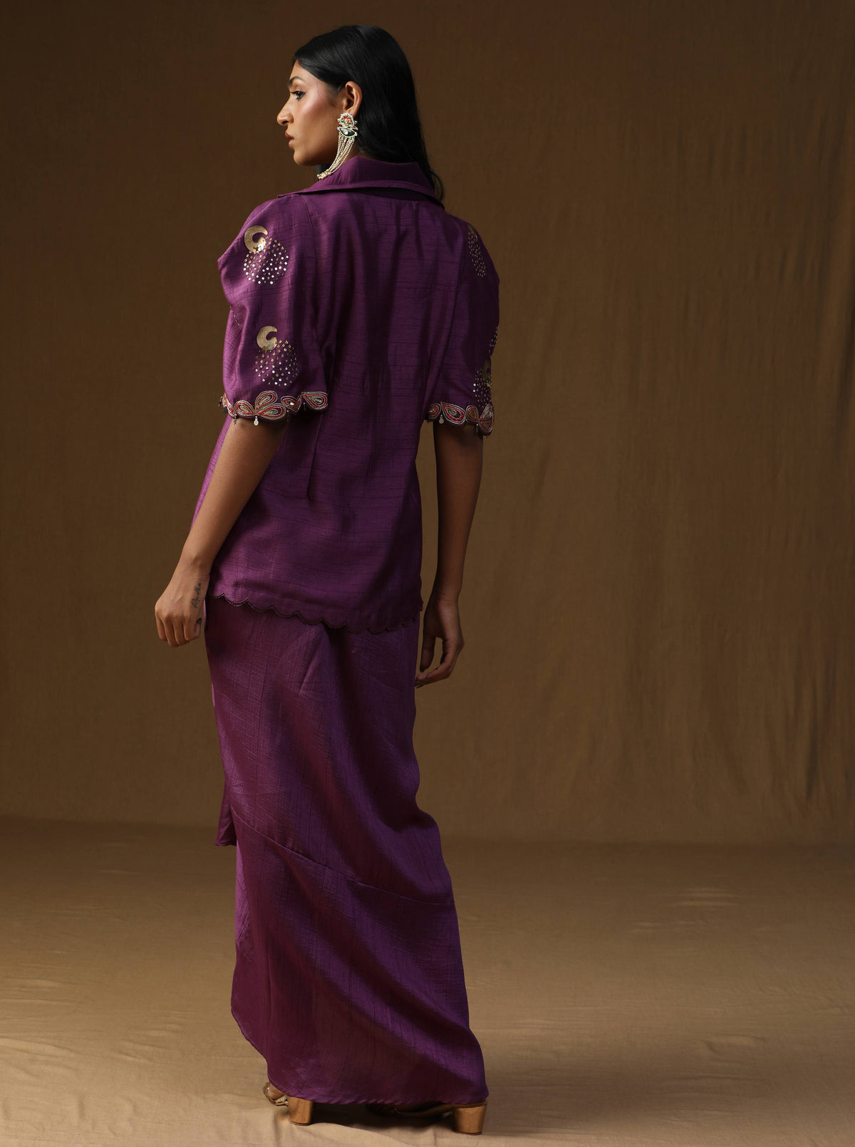 Rangadevi Jamuni  Draped Skirt Set