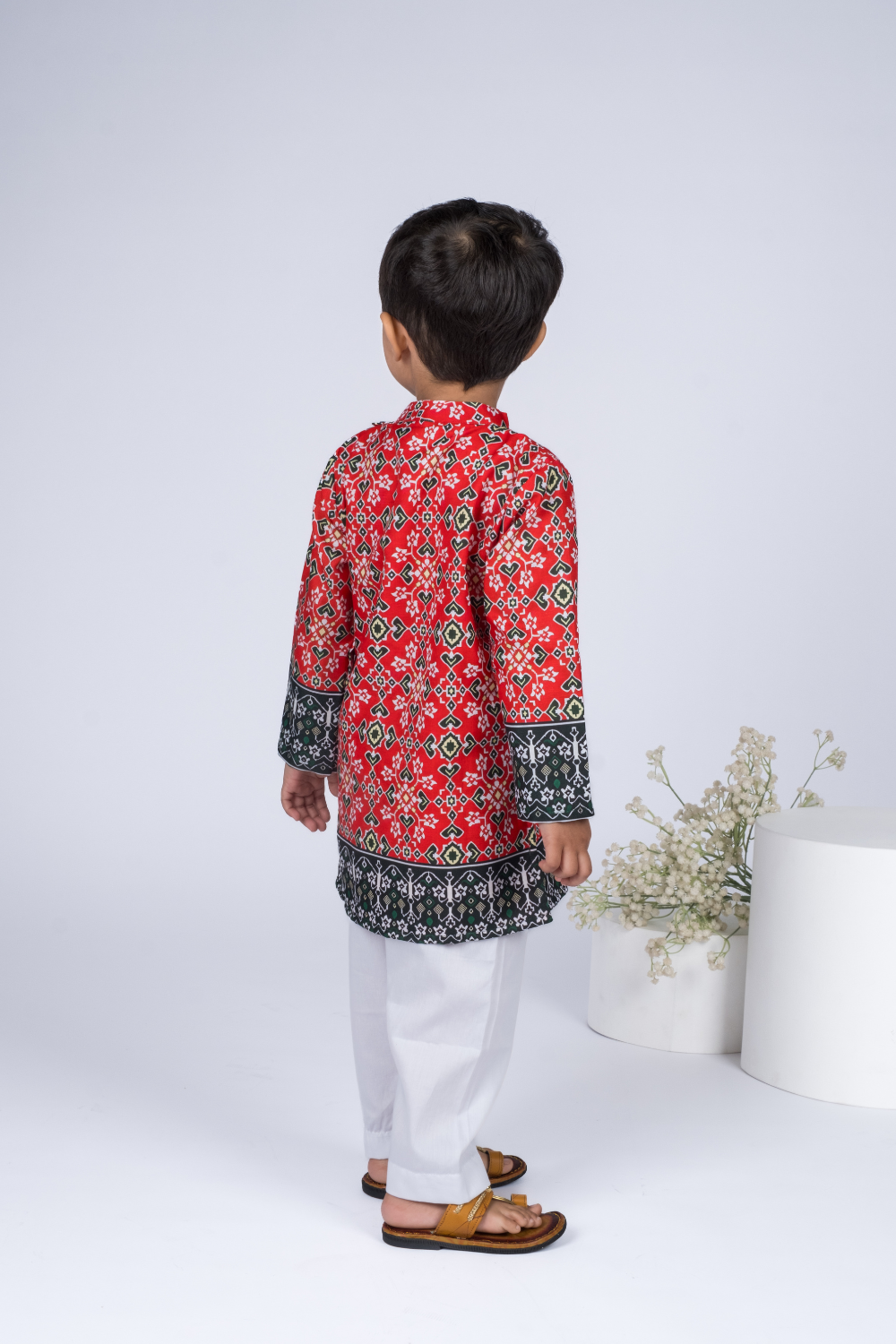 RED PATOLA KURTA SET