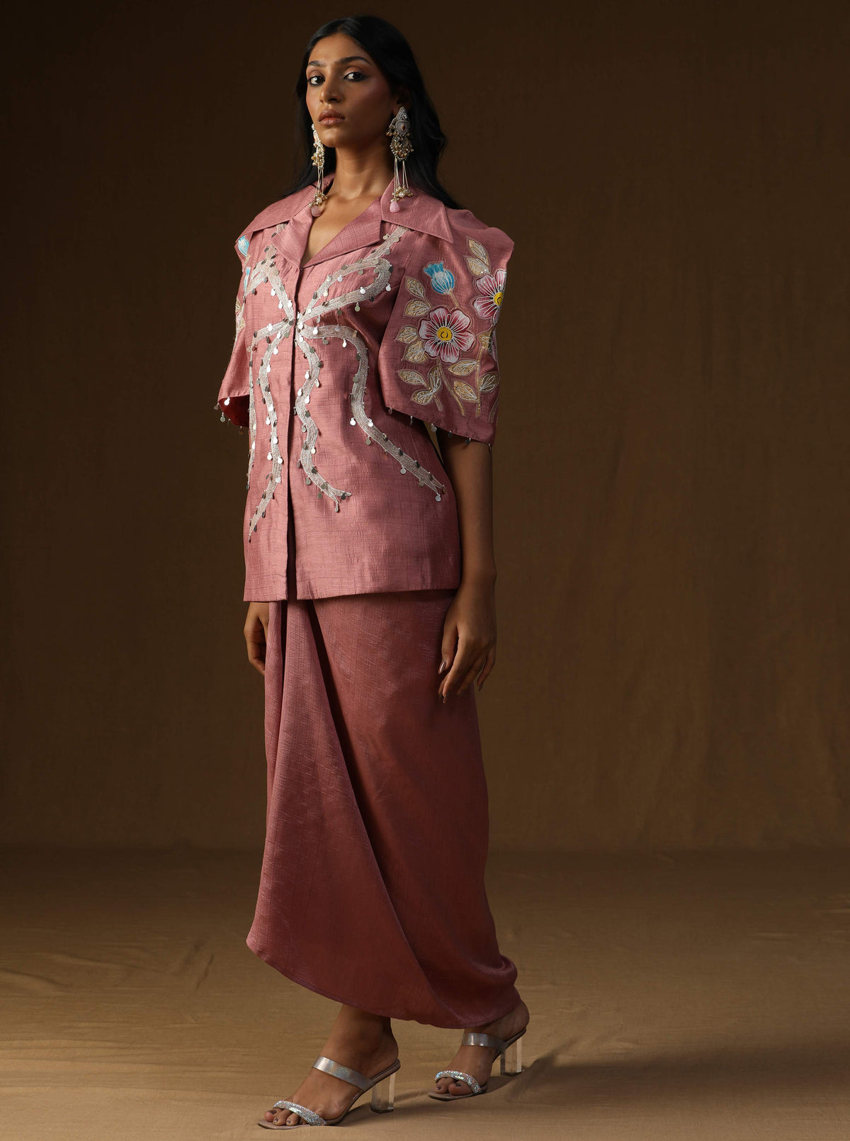 Chandrika  Komal Gulabi Indo-Western Set
