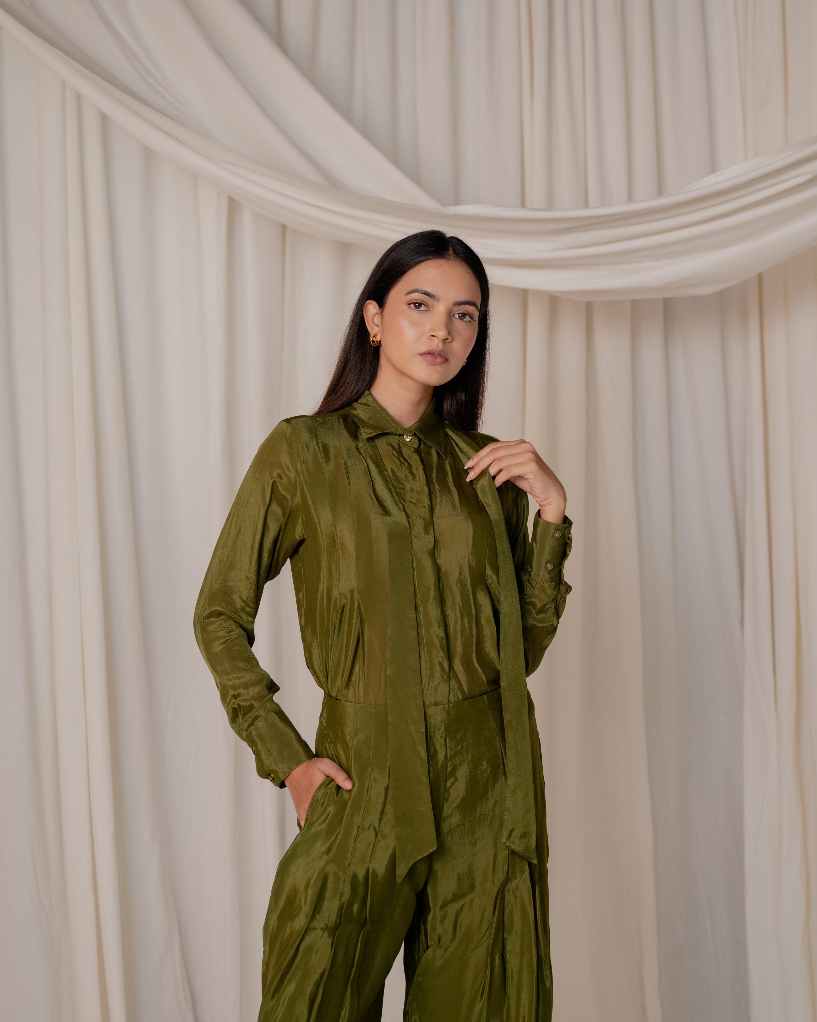 Pleated Shirt Co-ord