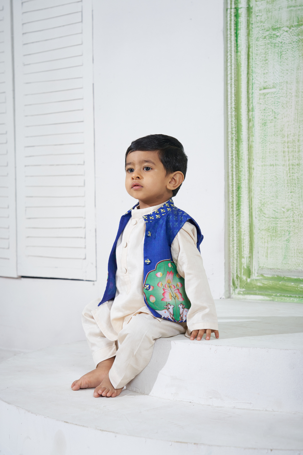 BLUE PICHWAI BANDI SET
