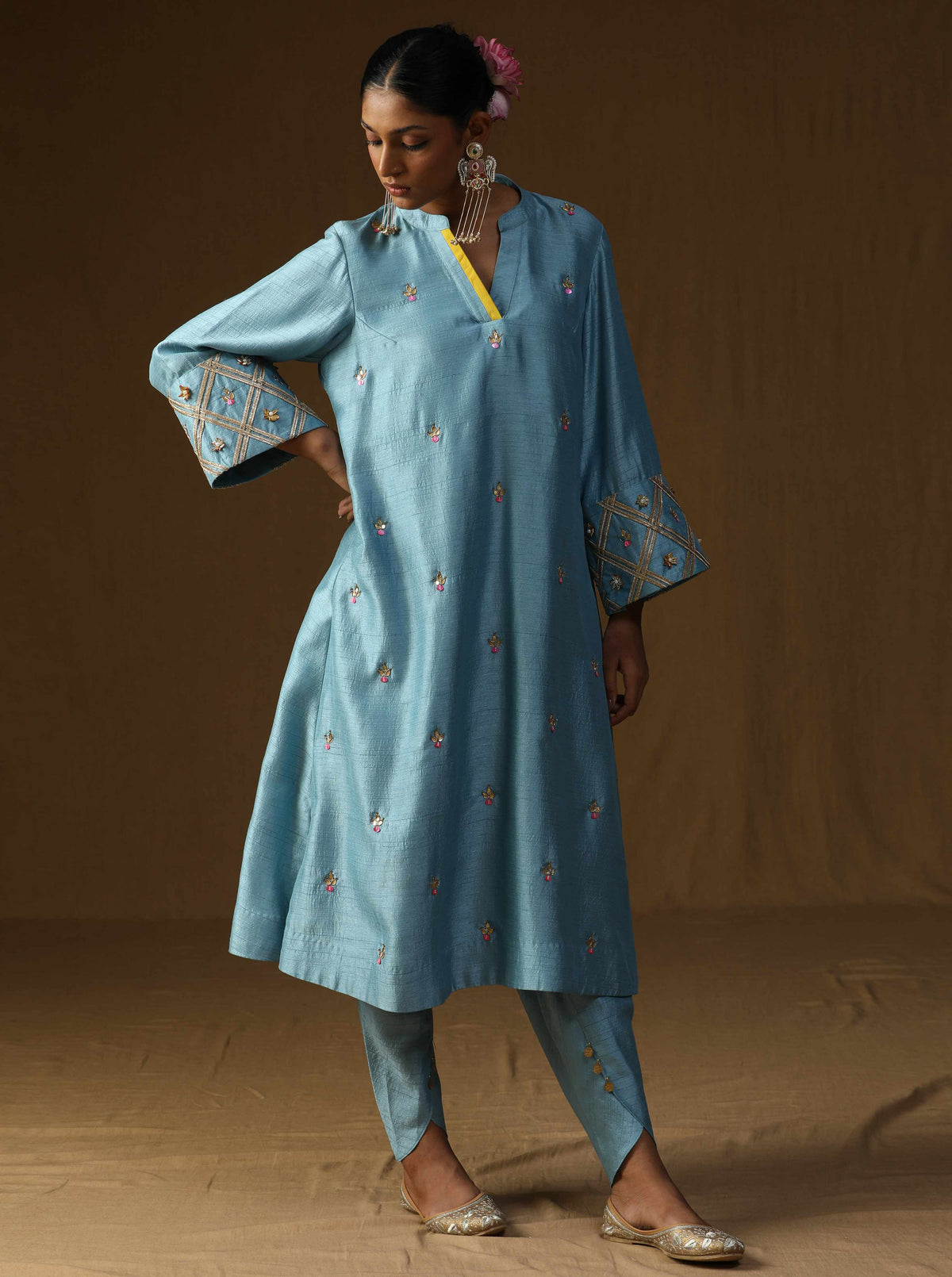 Chitra  Komal Firozi Embroidered Suit Set