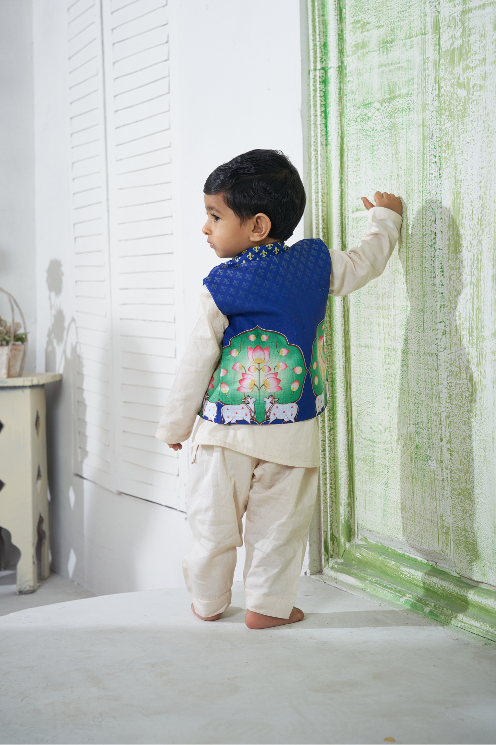 BLUE PICHWAI BANDI SET