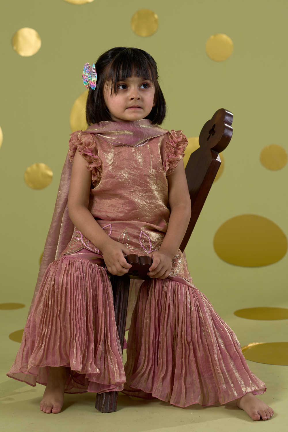 PINK KAIRI EMBROIDERED SHARARA