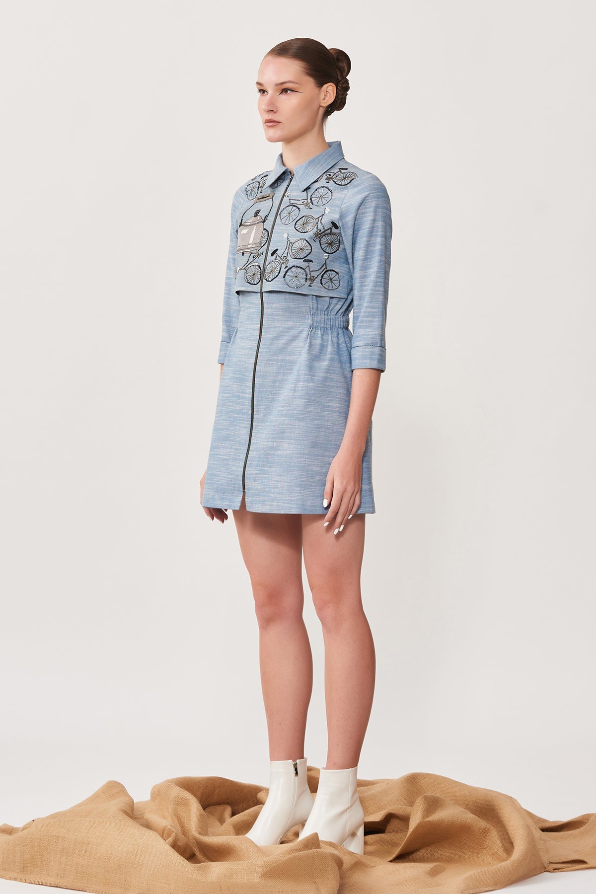 Bikes & Kettle Double Layer Short Dress