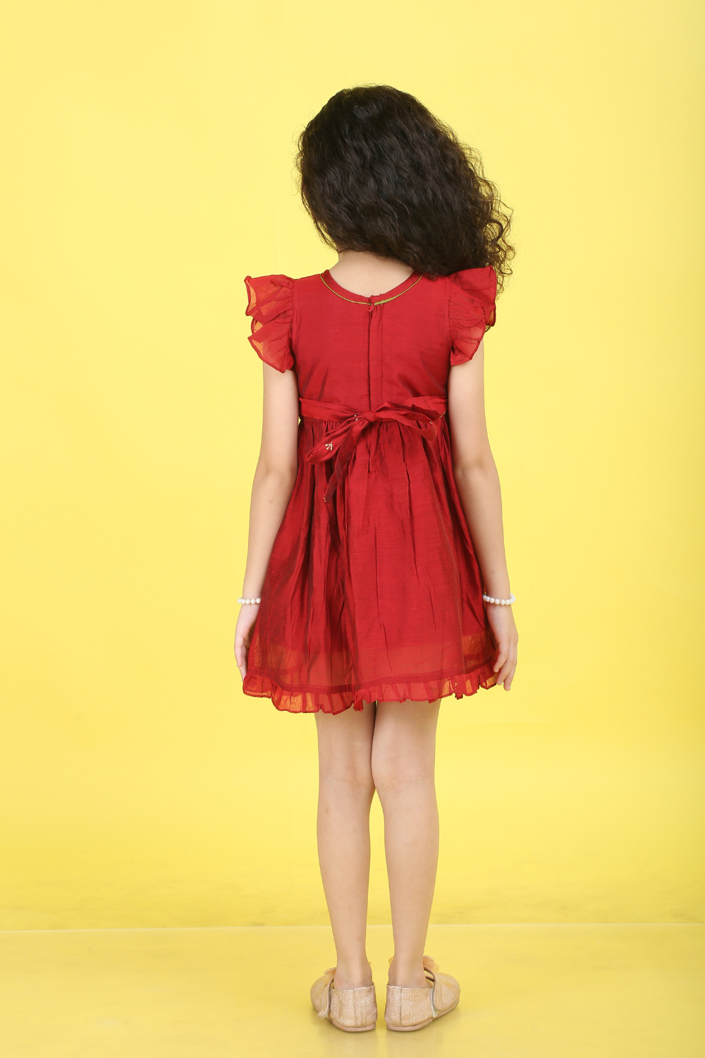 MAROON PICHWAI DRESS