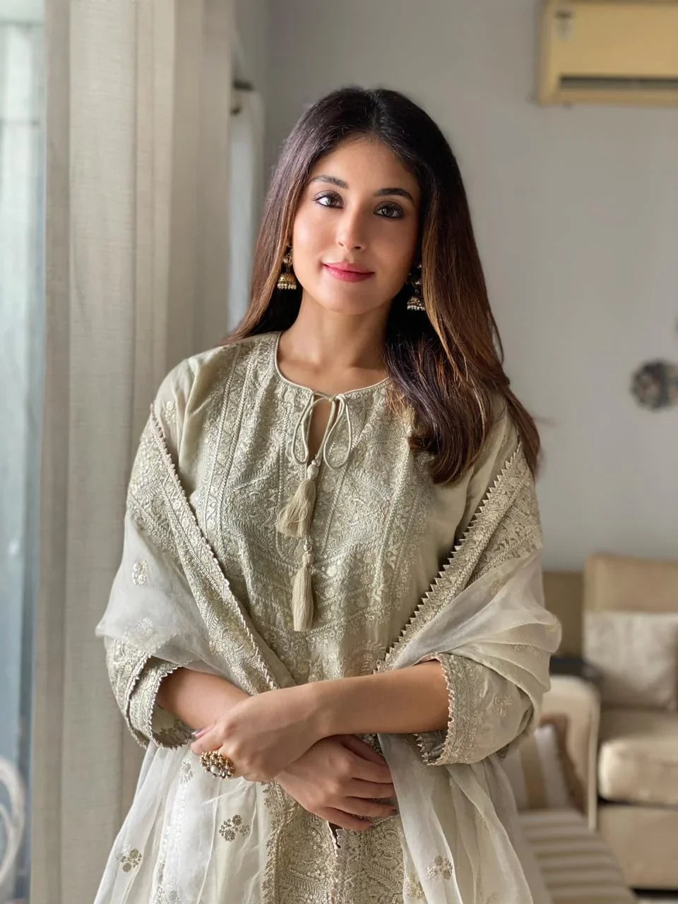 Rati Beige Short Sharara Set