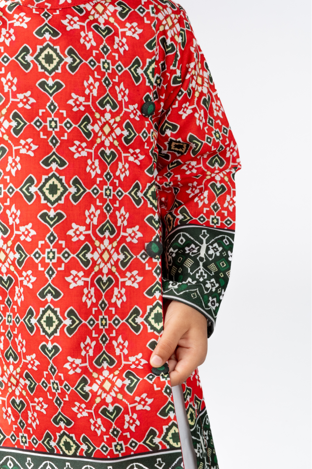 RED PATOLA KURTA SET